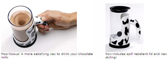 Supreme Moo Mixer Push Button Chocolate Milk Mixer 16 oz Cup With Handle